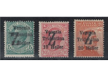 TRENTINO (BZ3) 1918-19 Venezia Tridentina (soprast. Z) 3v MH* ©