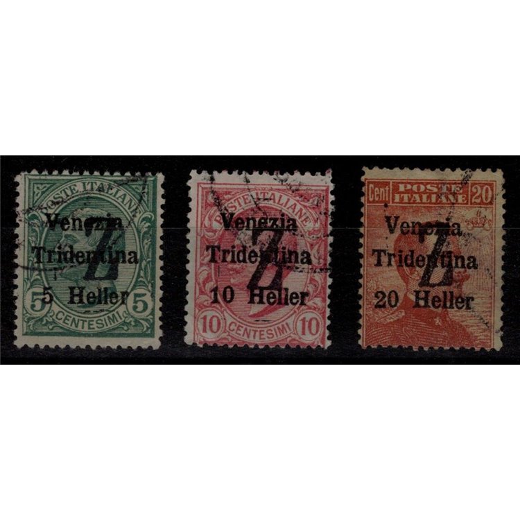 TRENTINO (BZ3) 1918-19 Venezia Tridentina (overlay Z) 3v us ©