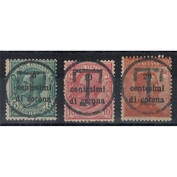 TRENTINO (BZ3) 1918-19 Trento e Trieste (soprast. T) 3v MNH** ©