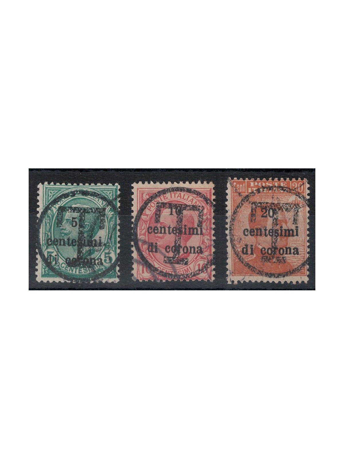 TRENTINO (BZ3) 1918-19 Trento e Trieste (soprast. T) 3v us ©