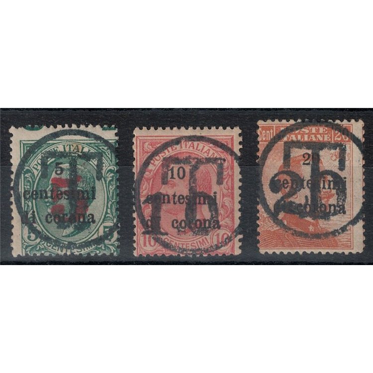 TRENTINO (BZ3) 1918-19 Trento and Trieste (overlay T + number) 3v MNH** ©
