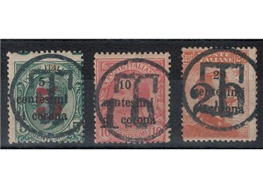 TRENTINO (BZ3) 1918-19 Trento and Trieste (overlay T + number) 3v MNH** ©