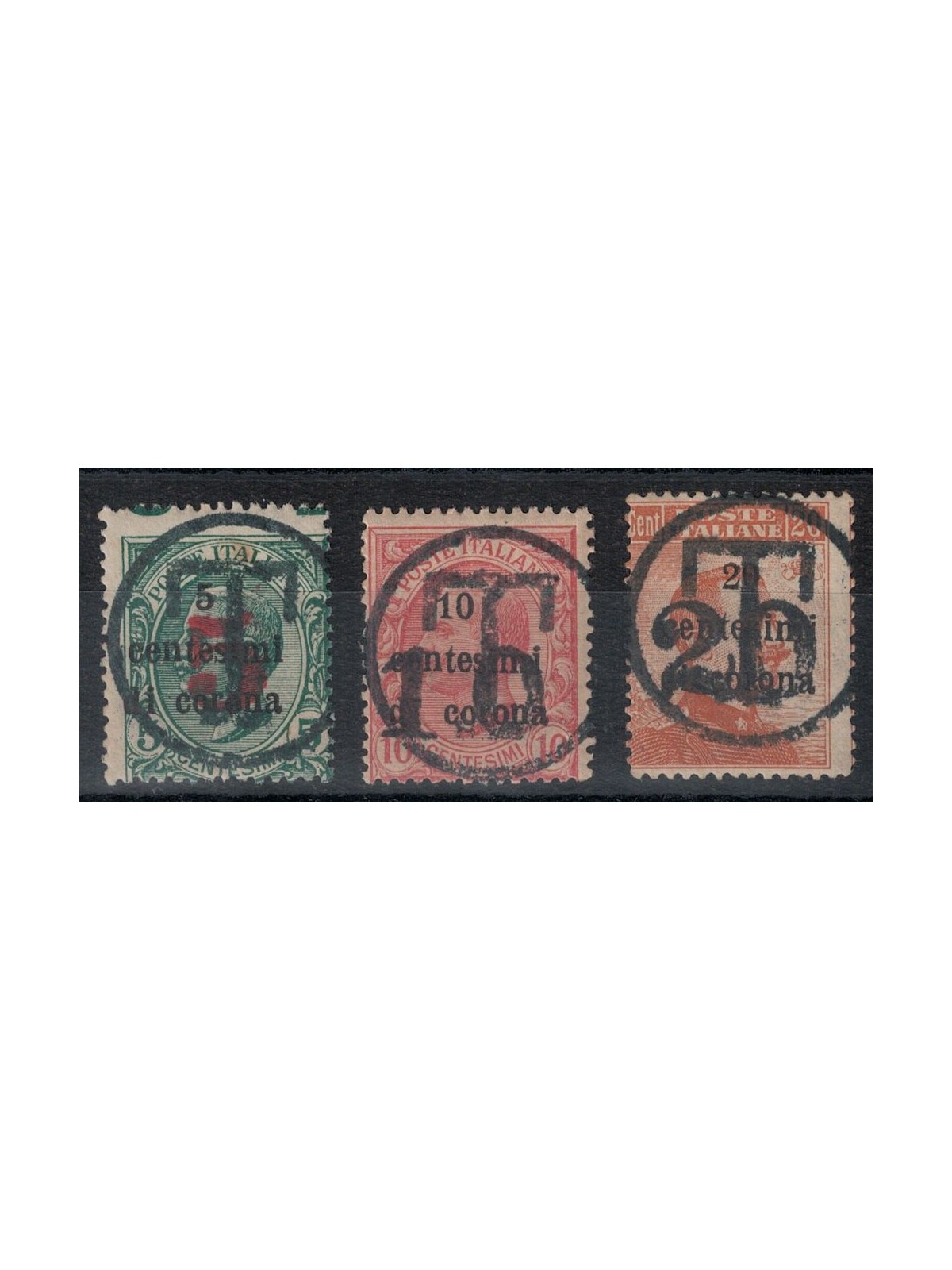 TRENTINO (BZ3) 1918-19 Trento e Trieste (soprast. T + cifra) 3v MNH** ©