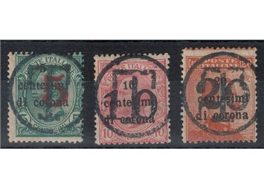 TRENTINO (BZ3) 1918-19 Trento and Trieste (overlay T + number) 3v MH* ©