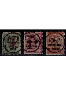 TRENTINO (BZ3) 1918-19 Trento e Trieste (soprast. T + cifra) 3v us ©