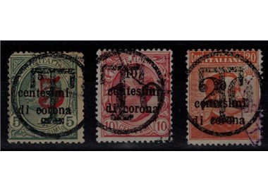 TRENTINO (BZ3) 1918-19 Trento and Trieste (overlay T + number) 3v us ©