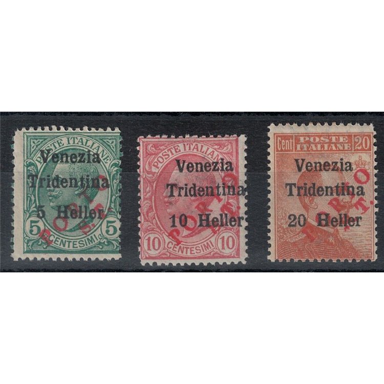 TRENTINO (BZ3) 1918-19 Venezia Tridentina (PORTO S.T.) 3v MNH** ©