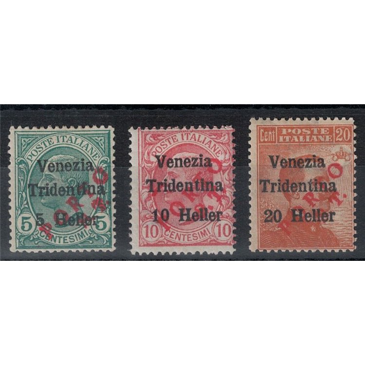 TRENTINO (BZ3) 1918-19 Venezia Tridentina (PORTO ST) 3v MH* ©