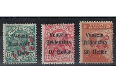 TRENTINO (BZ3) 1918-19 Venezia Tridentina (PORTO ST) 3v MH* ©