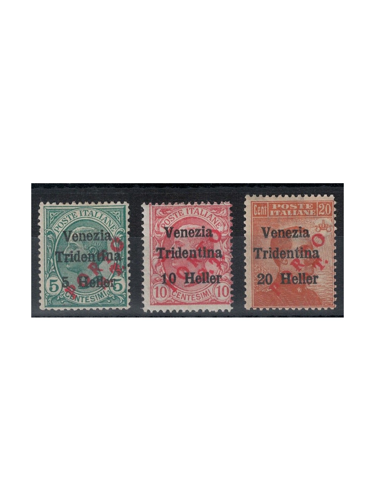 TRENTINO (BZ3) 1918-19 Venezia Tridentina (PORTO S.T.) 3v MH* ©
