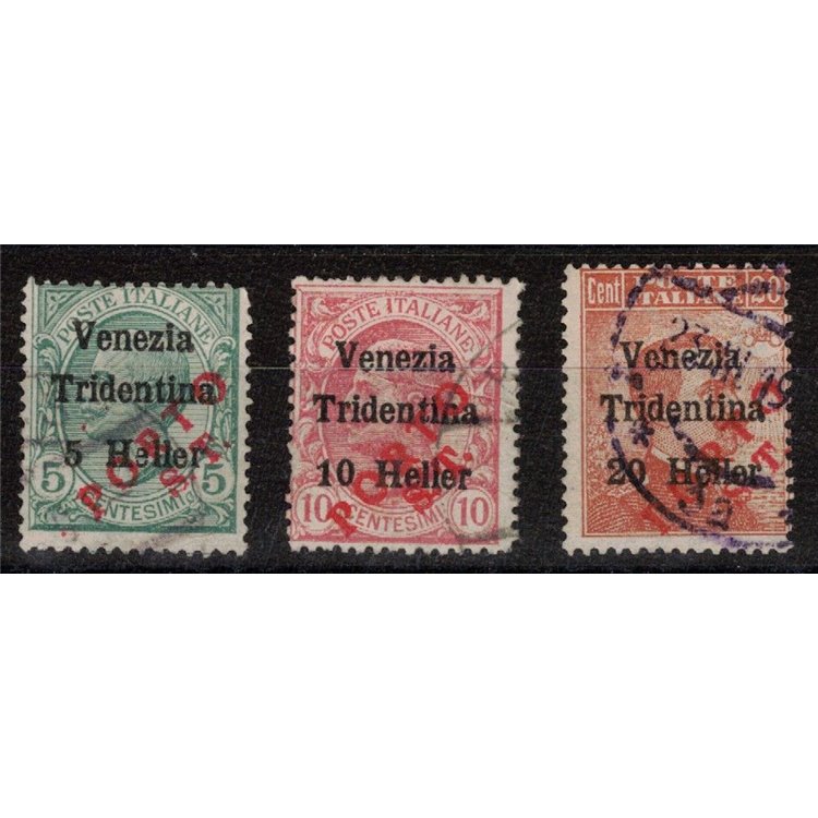 TRENTINO (BZ3) 1918-19 Venezia Tridentina (PORTO ST) 3v us ©