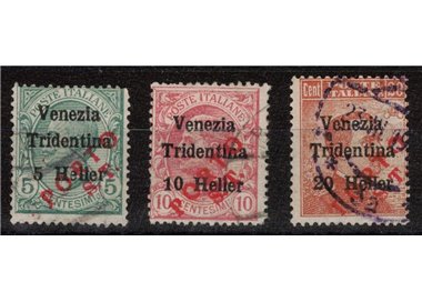 TRENTINO (BZ3) 1918-19 Venezia Tridentina (PORTO ST) 3v us ©