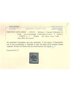 TRENTINO (BZ3) 1918-19 Venezia Tridentina (5 PORTO S.T.) MNH** ©