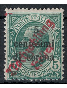 TRENTINO (TIROLO E LANA) 1919 5c su 5c verde MH* ©