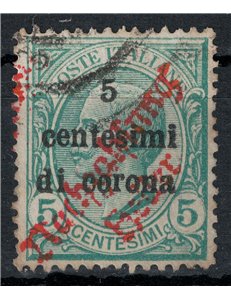 TRENTINO (TYROL AND WOOL) 1919 5c on 5c green us ©