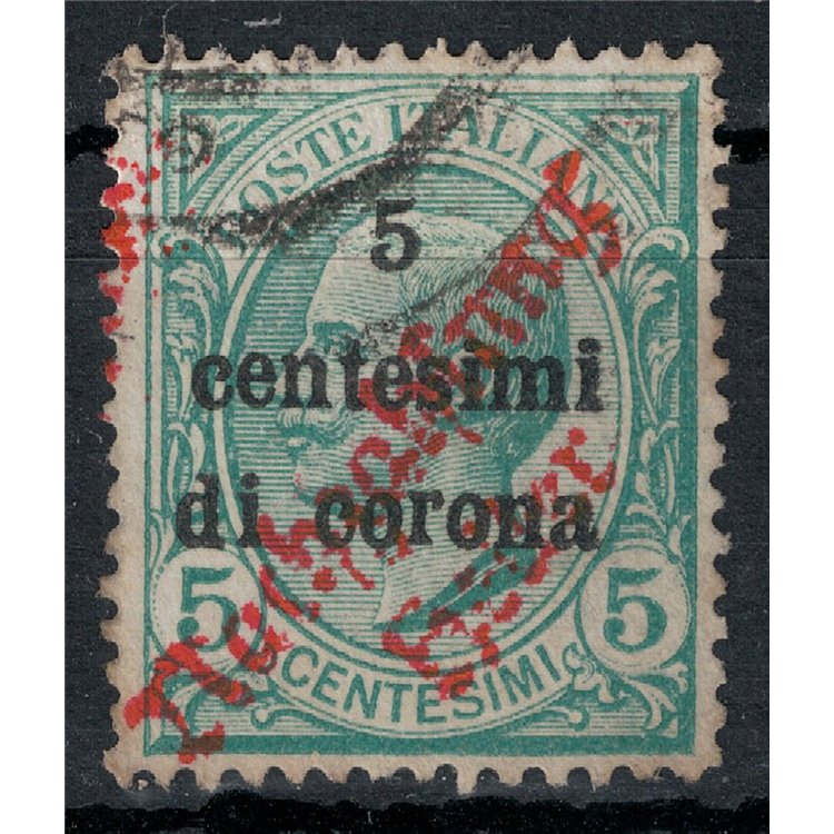 TRENTINO (TIROLO E LANA) 1919 5c su 5c verde us ©