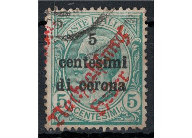 TRENTINO (TIROLO E LANA) 1919 5c su 5c verde us ©
