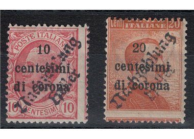 TRENTINO (TYROL AND WOOL) 1919 10c pink + 20c orange 2v MH* ©