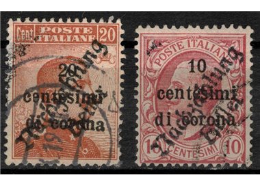 TRENTINO (TIROLO E LANA) 1919 10c rosa + 20c arancio 2v us ©