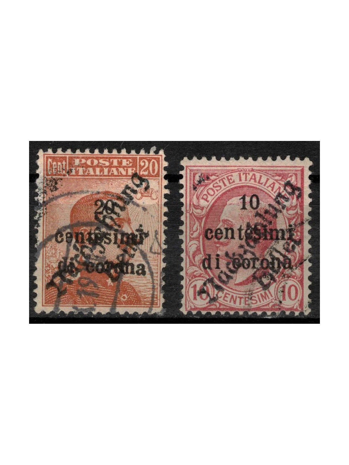TRENTINO (TIROLO E LANA) 1919 10c rosa + 20c arancio 2v us ©