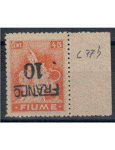 FIUME 1919 Varietà 10c su 45c Allegorie (soprast. capovolta) MNH**