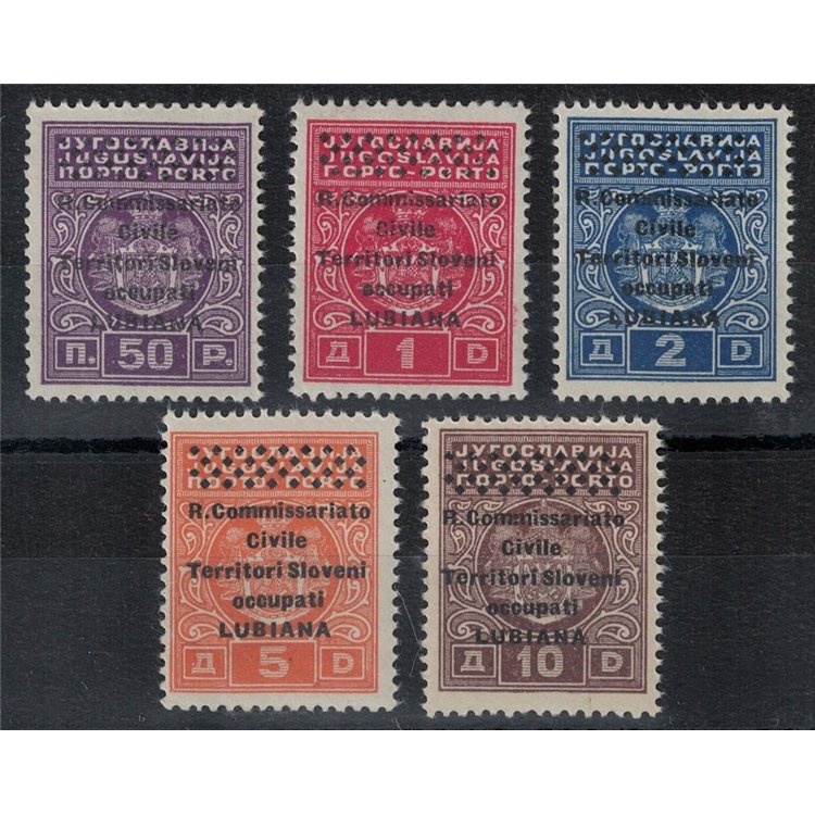 LJUBLJANA 1941 Postage Due (R. Commissariat) 5v MNH** ©