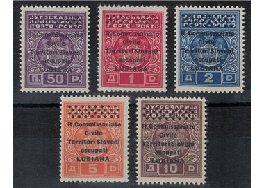 LUBIANA 1941 Segnatasse (R. Commissariato) 5v MNH** ©