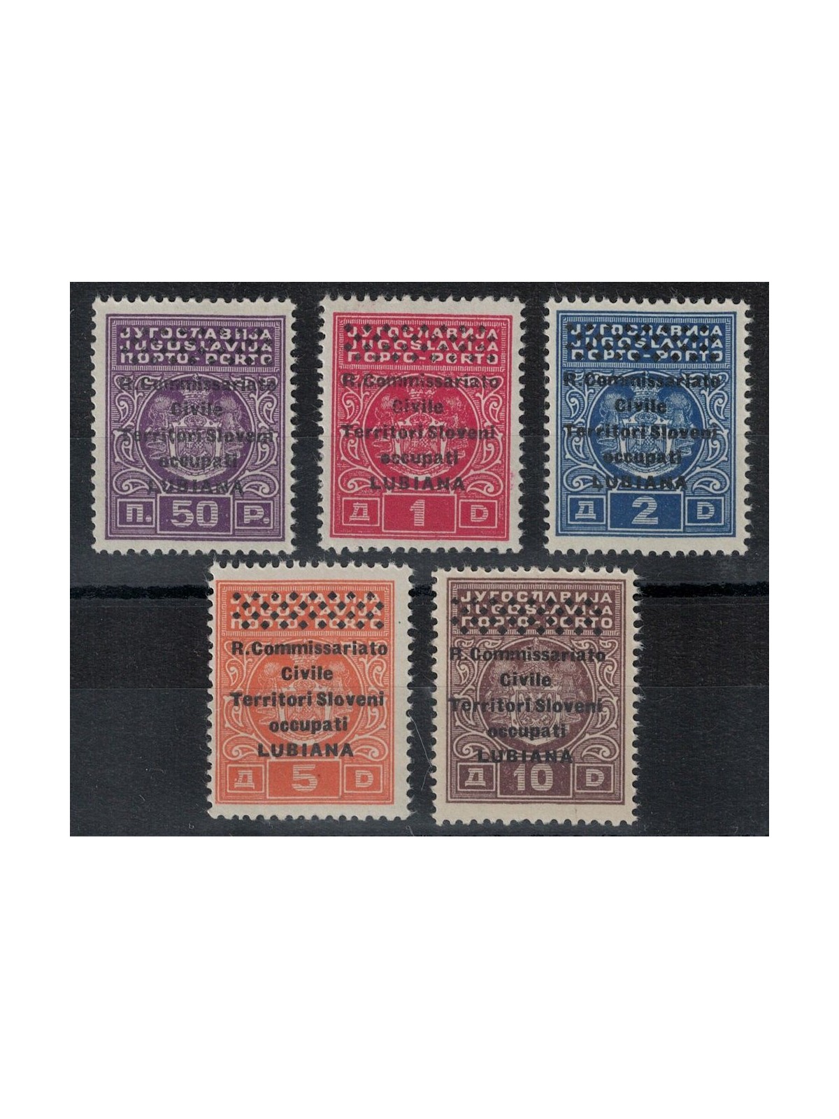 LJUBLJANA 1941 Postage Due (R. Commissariat) 5v MNH** ©