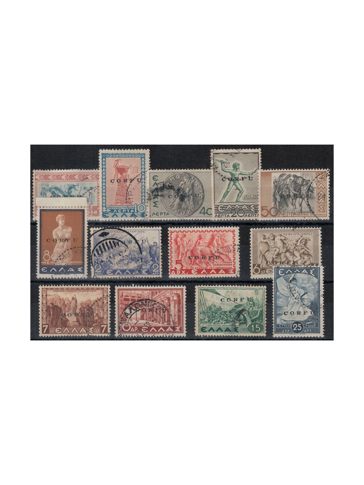 CORFU' (ITALIAN WEST) 1941 Various subjects 13v us ©