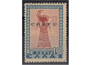 CORFU' (OCC. ITALIANA) 1941 10 lepta rosa e azzurro (TIPY) MNH** ©