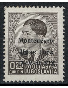 MONTENEGRO 1941 Varietà 25p nero (Црнк) MH* ©