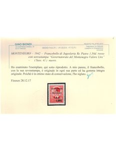 MONTENEGRO 1941 Governatorato 1,50d rosso MNH** ©