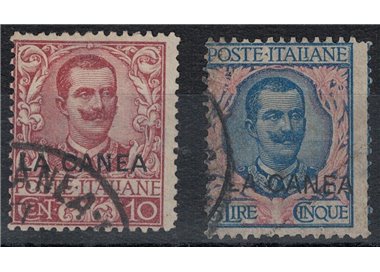 CRETE (CHAINIA) 1905 Floral 10c carmine + 5 £ ultramarine 2v us ©