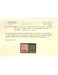 LEVANTE TIENTSIN 1917-18 Serie ordinaria 10v MH* ©