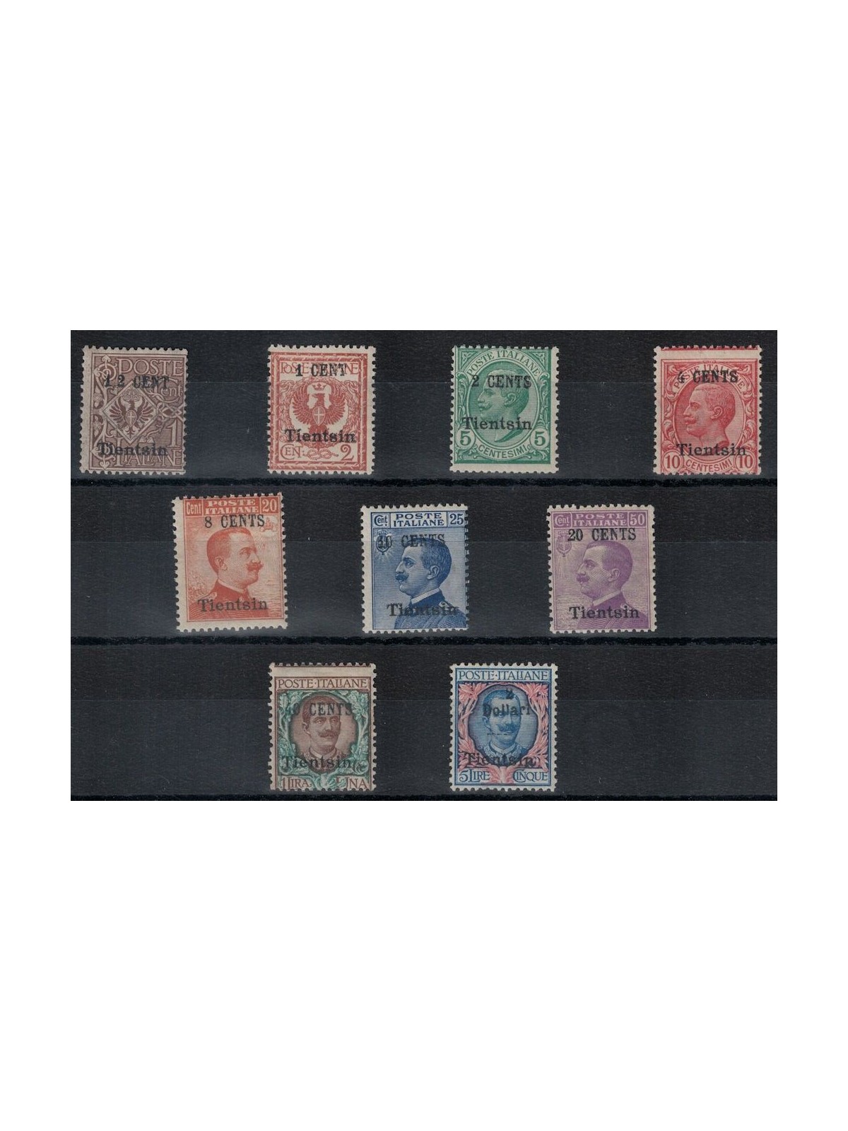 LEVANTE (TIENTSIN) 1918-19 Serie ordinaria 9v MH* ©