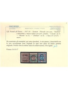 LEVANTE TIENTSIN 1918-19 Serie ordinaria 9v MH* ©