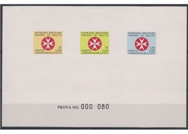 SMOM 1982 Prova di marche per atti amministrativi MNH**
