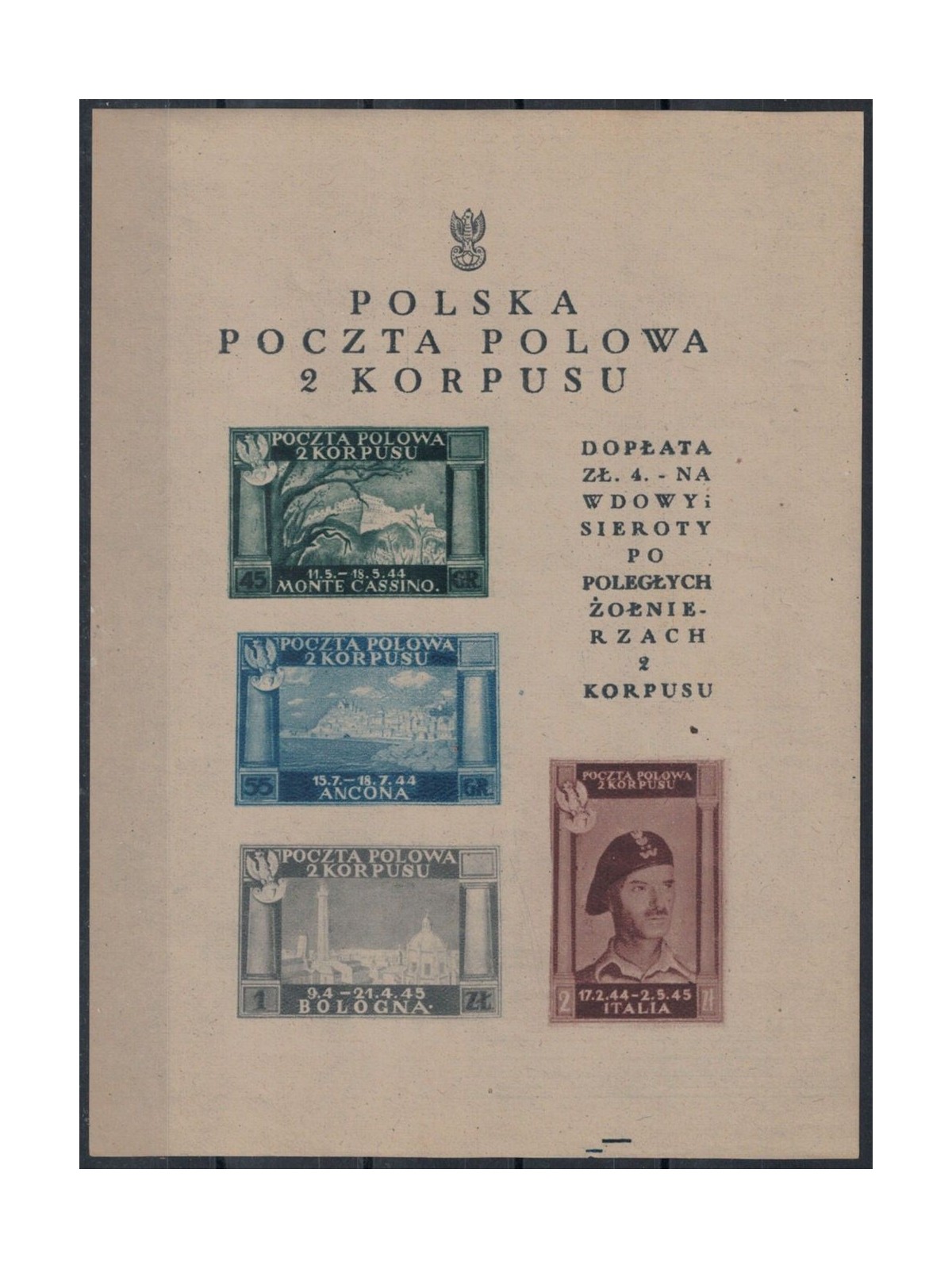 POLISH CORPS 1946 Polish victories in Italy s/s MNH**