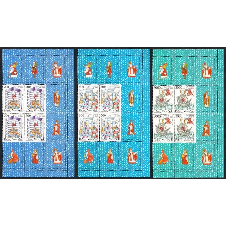 VATICAN 1987 St. Nicholas of Myra (in block of four) 3v MNH**