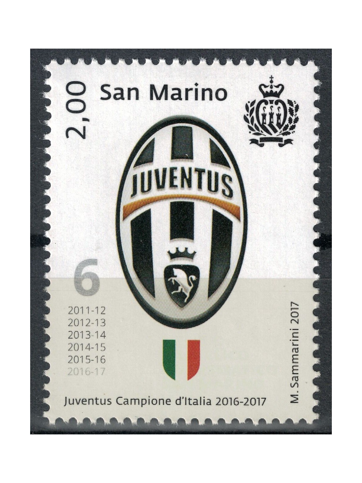 SAN MARINO 2017 Juventus Italian Champion MNH**