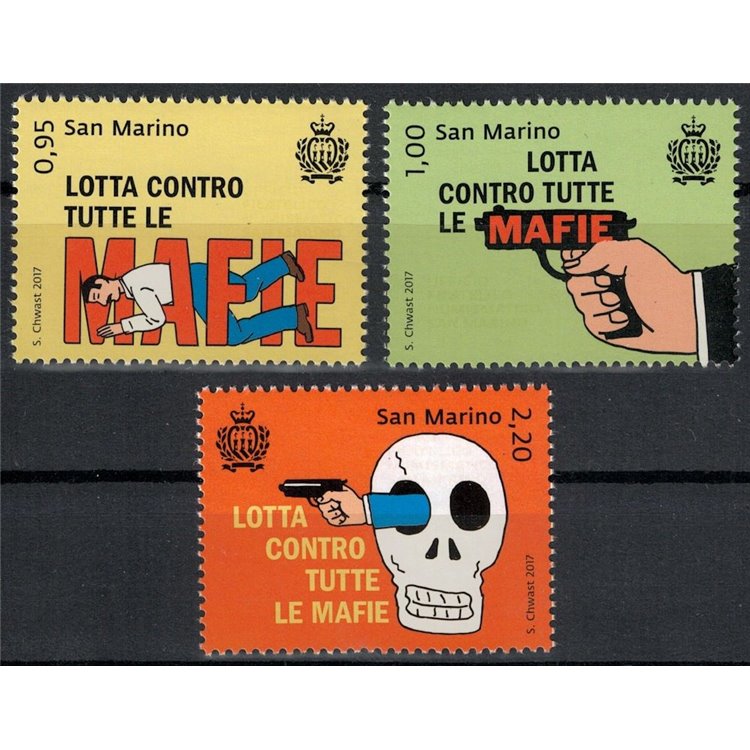 SAN MARINO 2017 Fight against the Mafia 3v MNH**
