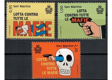 SAN MARINO 2017 Fight against the Mafia 3v MNH**