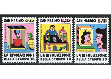 SAN MARINO 2015 The 3D Printing Revolution 3v MNH**