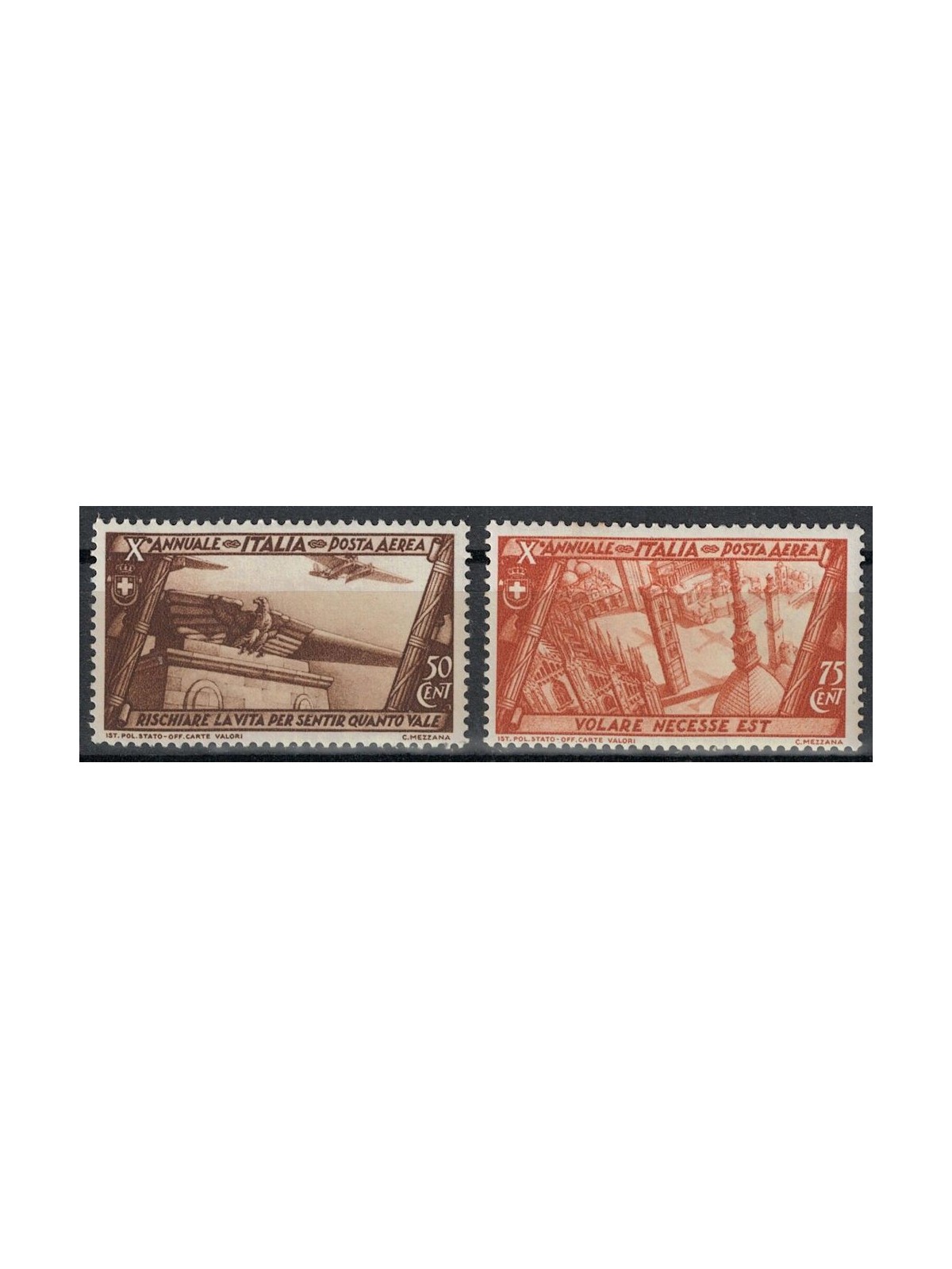 ITALIA REGNO 1932 Decennale marcia su Roma (posta aerea) 2v MH*