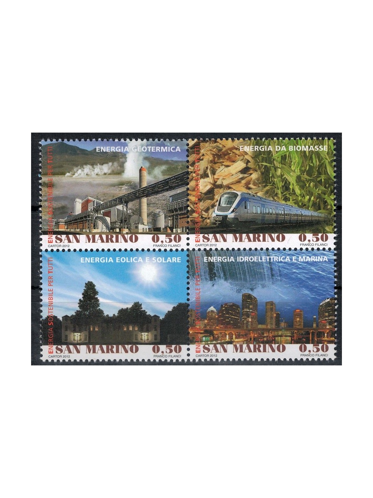 SAN MARINO 2012 Sustainable energy 4v MNH**
