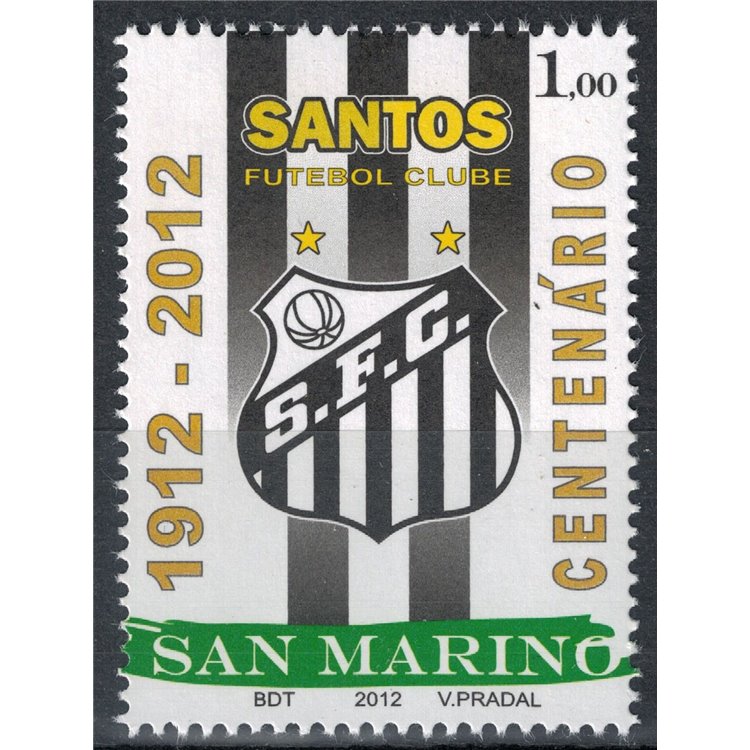 SAN MARINO 2012 Santos Football Club MNH**