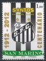 SAN MARINO 2012 Santos Football Club MNH**