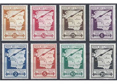 SAN MARINO 1943 Twentieth Anniversary of the Fasci (airmail) 8v MNH**