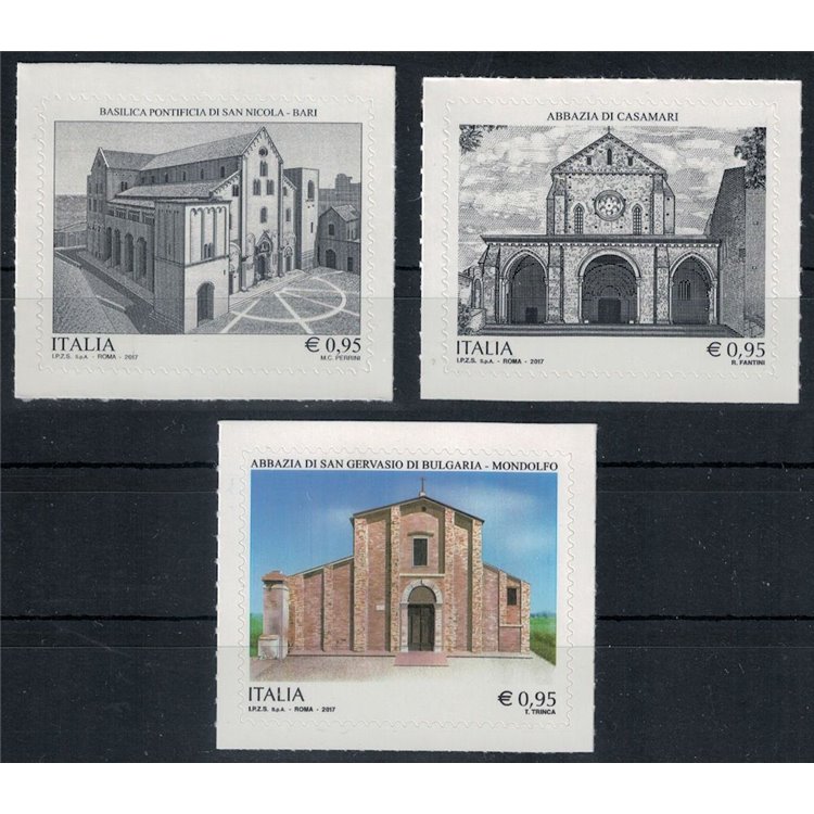 ITALIA 2017 Patrimonio artistico 3v MNH**