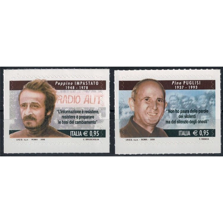 ITALIA 2018 Lotta alla mafia 2v MNH**